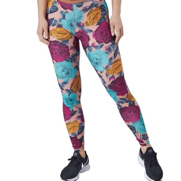 NEW Nike Dri Fit Mid Rise Floral Leggings XL - Picture 4 of 5